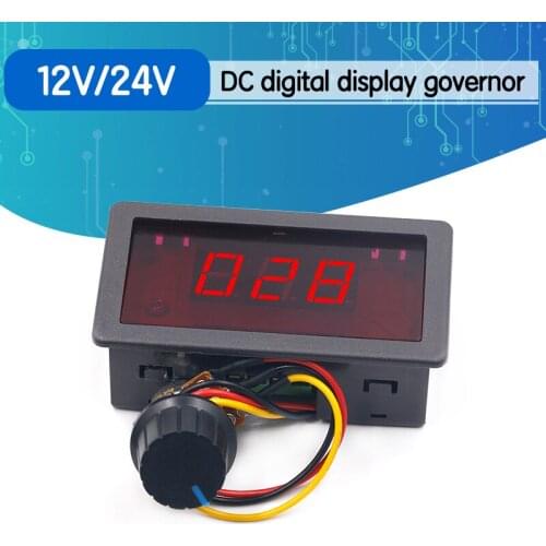 DC Governor Digital Display 12V24V Reducer Motor High Power Speed Regulating Switch PWM Poleless Speed Regulating Control Board
