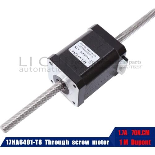 NEMA 17 Through screw stepper motor 1.7A 70N.cm 17HA6401-T8*2 300MM linear stepper motor For 3D Printer Monitor Equipment
