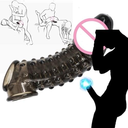 Penis Extender Sleeve Reusable Cock Ring Penis Enlargement Enhancer Erotic Sex Toys For Men Intimate Goods No Vibator
