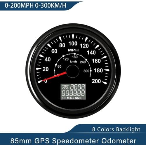 Universal 85mm GPS Speedometer Gauge 160MPH Trip Counter Odometer for Car Racing Motorcycle 9-32V