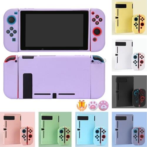 Protective Soft Shell for Nintendo Switch Console JoyCons Cover 13 Pure Colors TPU Case Back Grip FullCover for Switch Accessory