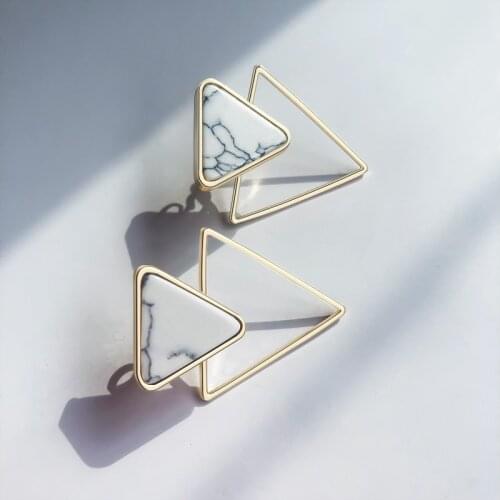 Statement Acrylic Drop Earrings for Women Vintage Gold Geometric Heart Dangle Earring 2020 Jewelry