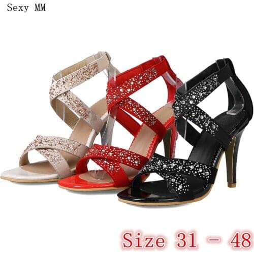 Women Gladiator Sandals High Heels Pumps Summer Shoes Woman High Heel Sandals Plus Size 31 32 33 - 40 41 42 43 44 45 46 47 48