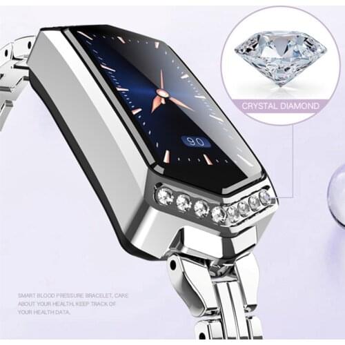 Women diamond smart watch heart rate blood pressure fitness pedometer bracelet female physiological cycle waterproof smartwatch