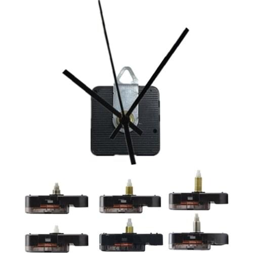 10sets 9mm 12mm 14mm 17mm 20mm 24mm shaft SUN 12888 Wall Quartz Clock Step Movement Mechanism With Hook & black metal hands