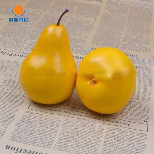 10pcs 9.5cm*8cm Yellow color High imitation Fake artificial pear Fruit model&artificial plastic fake simulated pear fruit