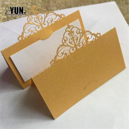 100Pcs/ Table Decoration Favor Wine Guest Place Cards Chic Pearlescent Name Place Cards Wedding Party Supplies 7Dzx010-100PCS