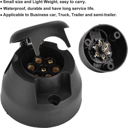 12V 7 Pin Round Socket Cable Connector European Truck Trailer Light Signal Display Waterproof durable car accessories Small size