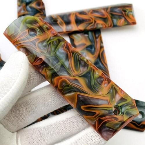 2Pcs Acrylic Handle Shank Non-slip Patches Material Decoration DIY Grip Anti-slip scales slabs blanks For 1911 Grips