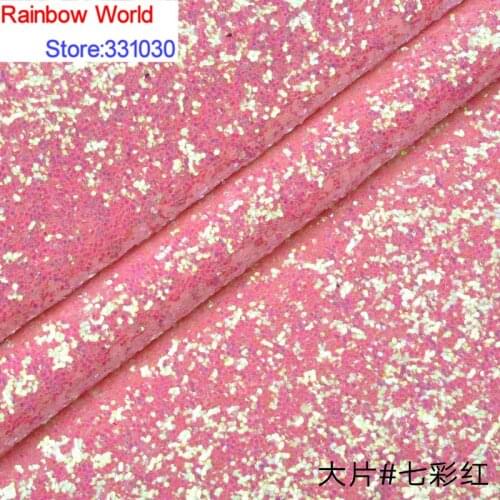30# colorful pink Shiny Vinilic Sequin PU Leather fabric with paillette for DIY wedding decotate KTV hotel Garment(100*138cm)