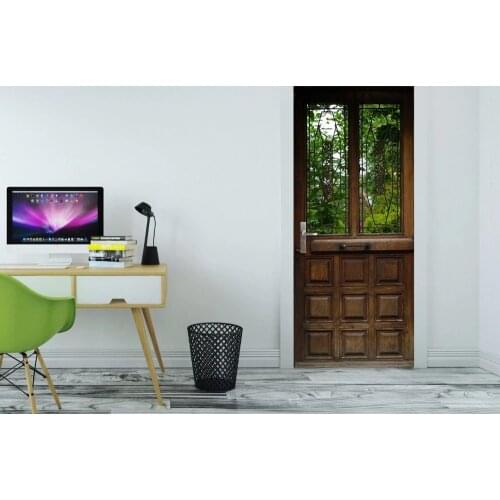 3D Glass Wooden door Mural Wallpaper mural Wall Print Decal Wall Deco Wall Mural Photo self adhesive door wrap