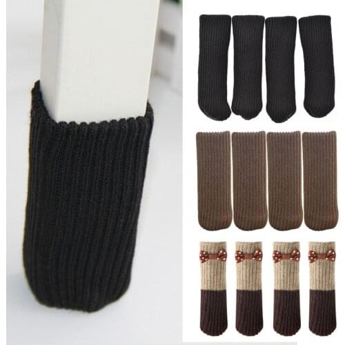 4Pcs Chair Foot Sock Lovely Chair Leg Cover Wear Resistant Leg Cover Knitting Table Protectors Durable Table Foot Protectors