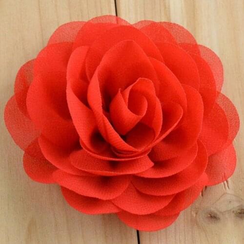 40pcs/lot 3" Fabric flower Wholesale Flowers Soft Chiffon Sara Flowers
