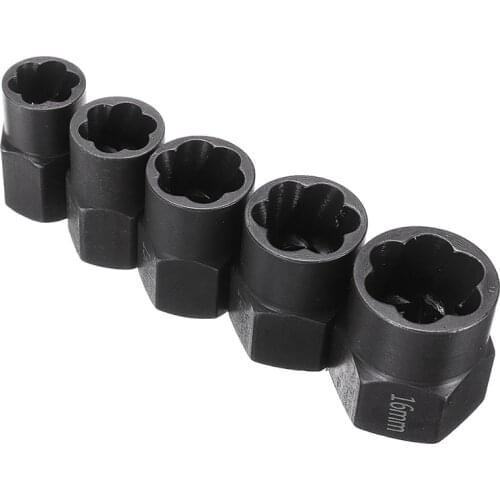 5pcs Locking Wheel Stud Bolt Nut Remover 10-16mm Impact Twist Socket Extractor Car Disassembly Tools