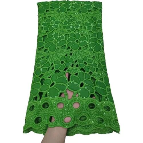 5yards African Lace Fabric 2021 High Quality French Guipure Lace Fabric with Glitters Sequins Cotton Dry Lace For Wedding Dress