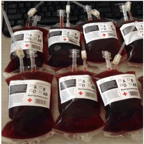5X Vampire Diaries Props Reusable Blood Drink Bag Pouch Cosplay figure Creative Gift +1pcs 10ml Syringe Grade Factory price
