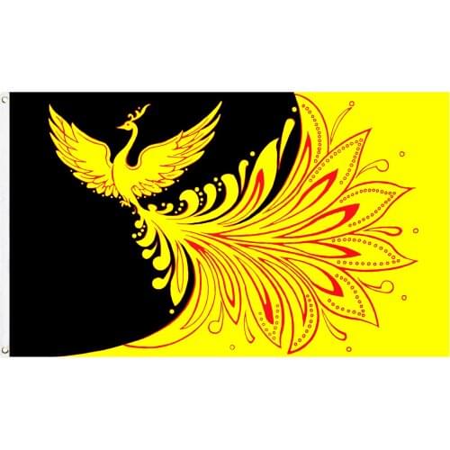 60x90cm/90x150cm Phoenix Firebird Icebird Flag 2x3ft/3x5ft Yellow Blue Decorate Banner