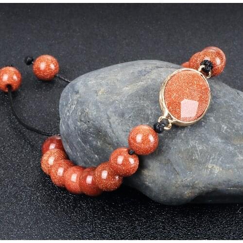 Handmade Natural Stone Adjustable Beads Bracelets Elastic Braided String Bangle Yoga Bohemia Fashion Jewelry For Women Men Gifts