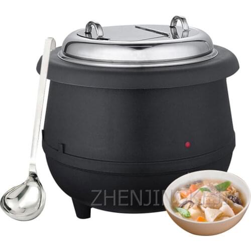 220V 10L Electronic Warm Soup Pot 304 Stainless Steel Electric Heating Fire Prevention Anti-Scalding Buffet Hot Soup Stove