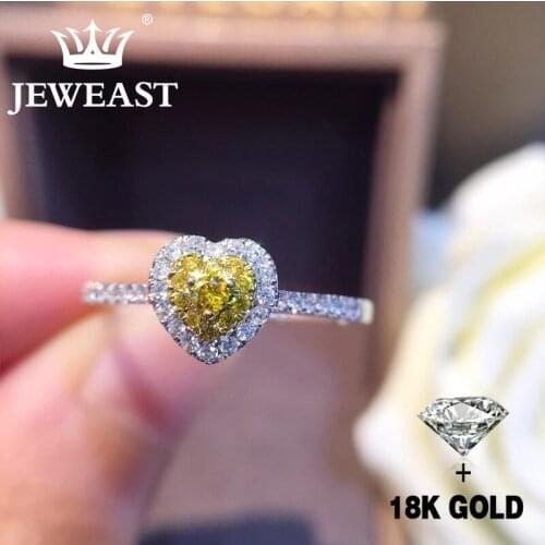 Natural Diamond 18K Gold Pure Gold Ring Beautiful Gemstone Ring Good Upscale Trendy Classic Party Fine Jewelry Hot Sell New 2020