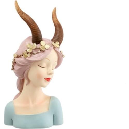 Creative Animal Ear Girl Resin Decoration Home Living Room Desktop Decoration Character Sculpture Decoration Birthday Gift