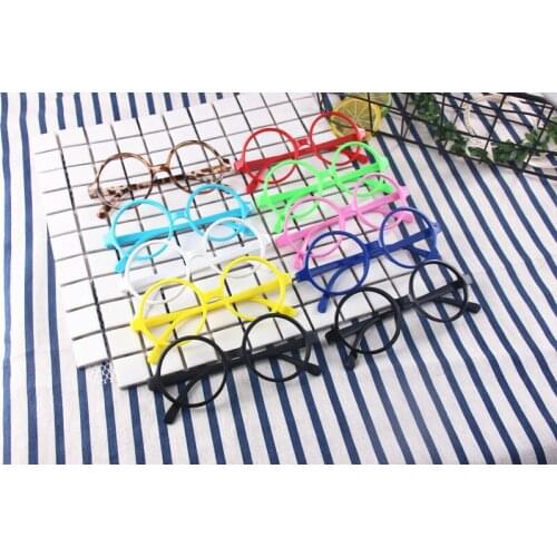 FOCUSNORM 6 Colors Kids Toddler Girls Round Glasses Frame Lovely Solid Causal Accessories Outfits