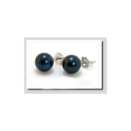 Favorite Pearl Earrings AAA Black Akoya Cultured Pearl Earrings 14k Yellow Gold New Classic Charming Lady Gift