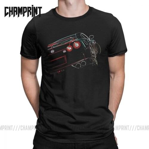 GTR Sports Car Men T Shirts Humor Tee Shirt Short Sleeve Round Collar T-Shirt Cotton Plus Size Clothing