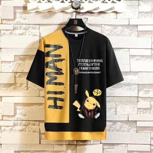 2021 new mens street style T-Shirt Top 3 colors cotton o-neck printed Top Mens loose tide five sleeve T-shirt