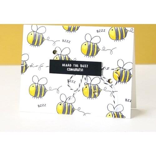Little Bee Cutting Dies & Coordinating Stamp For Scrapbooking Craft Embossing Stencil Die Cut Card Making Decoration