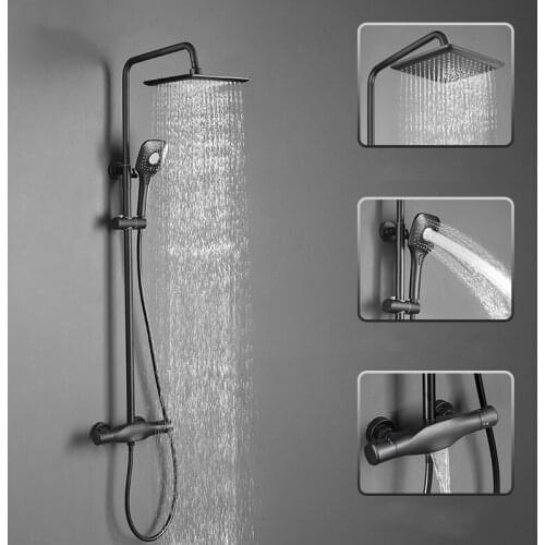 Bathroom mixer Rain Shower Head Three functions A constant temperature International standard copper Quality bathroom shower