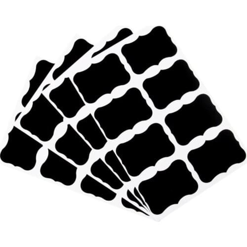 40pcs/pack Different Styles Cloud Flower Blank Black Self adhesive Sealing Sticker Writable Sticker Reusable Waterproof Sticker