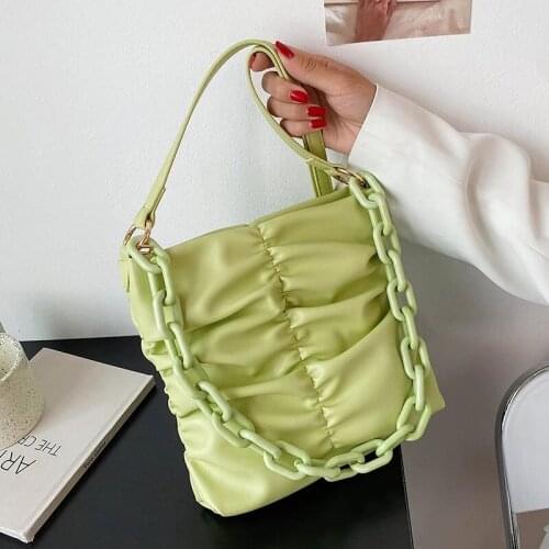 Women Retro Bag Soft Leather Fold Design Shoulder Bag Solid Color Tote Bag Women Purse And Handbag Vintage Female Clutches