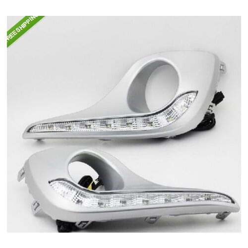 LED daytime running light DRL With Fog lamp cover for Toyota Highlander 11- 2013