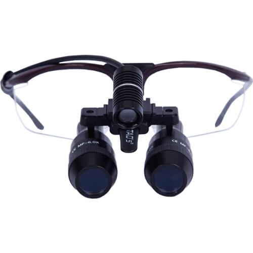 TAOS MF 6.0X to 7.0X Adjustable magnification surgical dental loupes muti-focus Magnifying glasses with led light