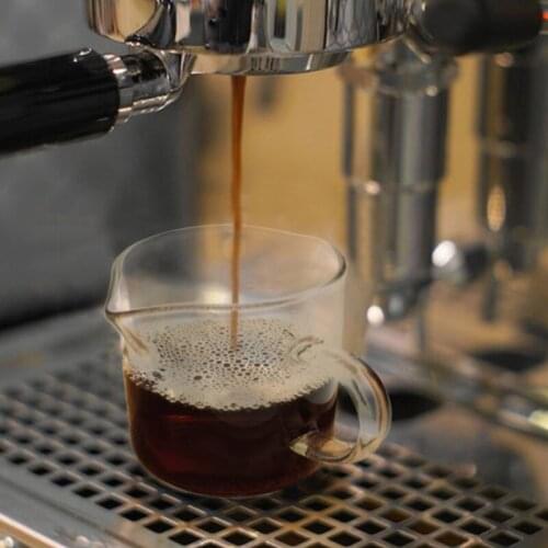 Double Wall Insulated Coffee Mug Espresso Measuring Glass Cup Shot Glasses with 2 Spouts Clear Tea Cup