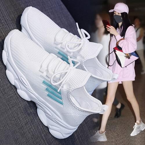 Women Shoes 2021 Mesh Sneakers Women Fashion Breathable Running Shoes Women Lace Up Platform Shoes Zapatillas De Deporte