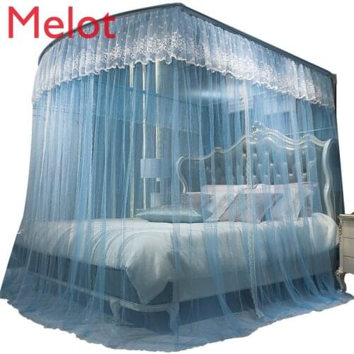 Retractable Mosquito Net Bracket Floor Fixed U-Shaped 1.5M Household 1.8M Bed Encrypted Summer Mat Thickened 1.2 Mosquito Net 2