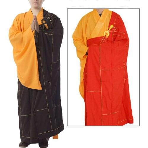 High quality Buddhist monk clothing shaolin monks kung fu robe zen lay meditation cassock Buddha garment Seven confessions QIYI