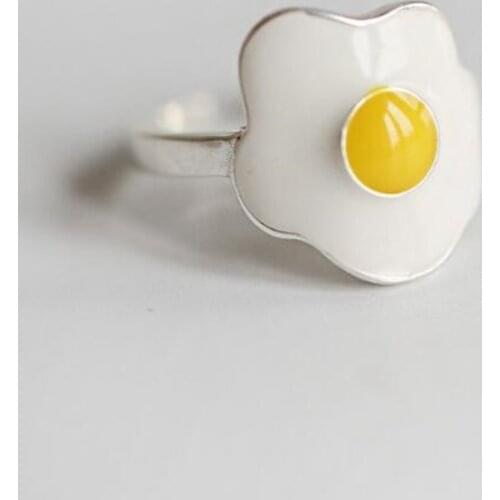 High-quality Fashion New Arrival 925 Sterling Silver Jewelry Rings Creative Cute Purse Egg Yolk Female Rings SR283