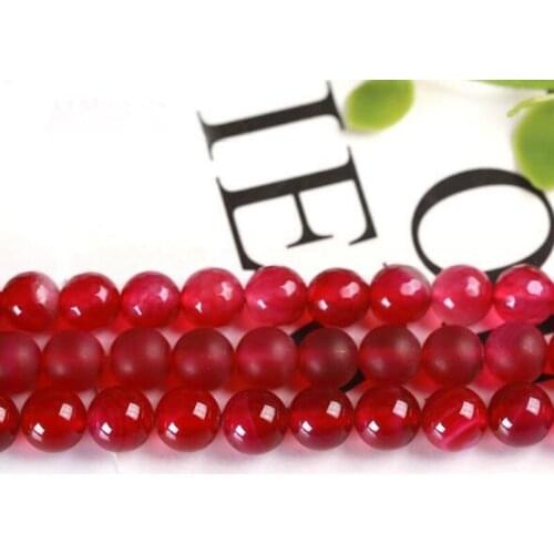 High Quality Natural Agates 4/6/8/10mm Rose Red Color Round Shape Necklace Bracelet Jewelry Gems Loose Beads 15 Inch wk83
