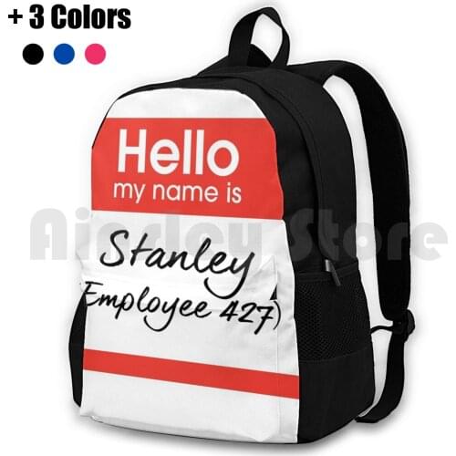 Hello My Name Is Stanley ( Employee 427 ) Outdoor Hiking Backpack Waterproof Camping Travel The Stanley Parable Stanley Hello