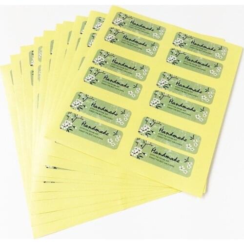 120pcs/pack Vintage Small White Flower Body Handmade Blue Sealing Sticker Cake Baking Packaging Party Gift