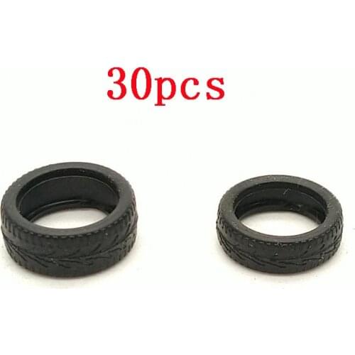 30Pcs 1/64 Car Rubber Tires 1:64 Tyres for Mini Car Model 3.6*11.6mm/4.7*12.1mm