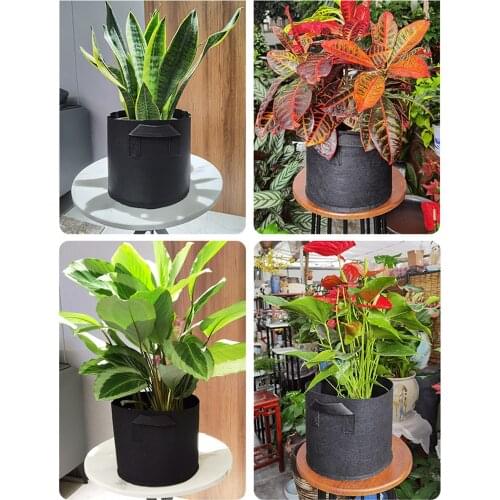 5pcs 10/15/20/25/30 Gallon Black Garden Plant Grow Bag Vegetable Flower Pot Potato Jardin Seedling Grow Bags Pot With Handle