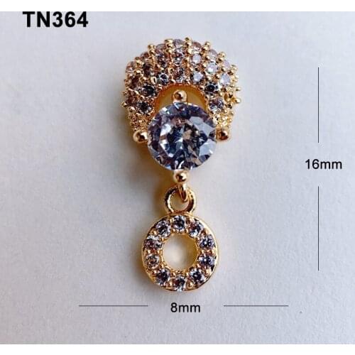 5pcs TN364 Luxury Round Tassel Alloy Zircon Nail Art Crystals Jewelry Rhinestones Nails Accessories Supplies Decoration Charms