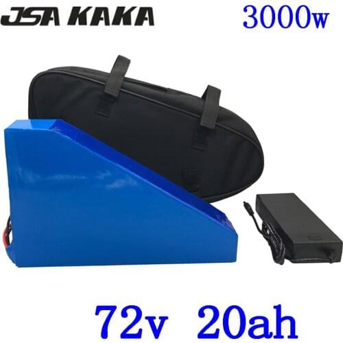 72V 20AH Triangle lithium battery 72V 2000W 3000W lithium battery 72V 20AH electric bike battery use LG cell With 84V charger