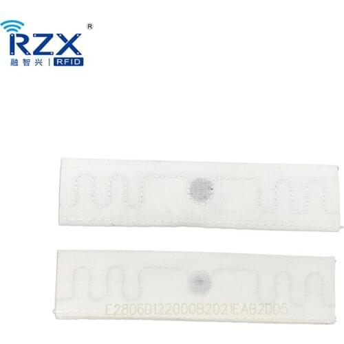 10 Pieces 72*16mm Monza R6 ISO18000-6C Fabric RFID Laundry Tag For Clothing