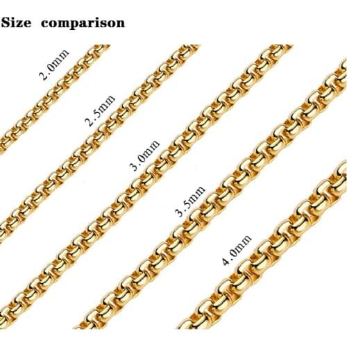 2mm2.5mm3mm44mm Stainless Steel Box Chain Necklace for DIY Pendant Men Women black Jewelry Choker DIY