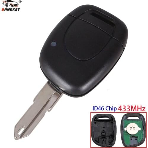 Dandkey Remote Car Key 1 Button for Renault Clio II 2001 2002 2003 2004 2005 ID46 Transponder Chip 434 Mhz NE73 Blade Remotekey